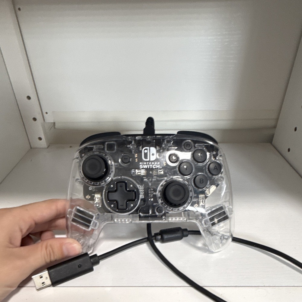 PDP Wired Fight Pad Pro Controller for Nintendo Switch USB Clear/Black 8ft